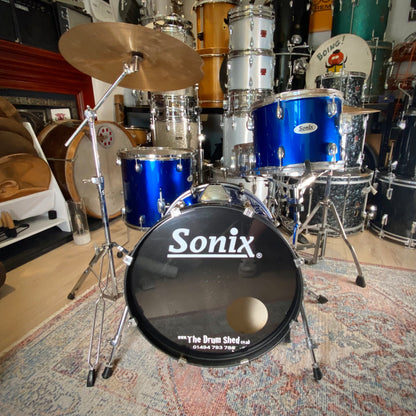 Sonix Complete Drum Kit with Snare, Hardware & Cymbals in Blue