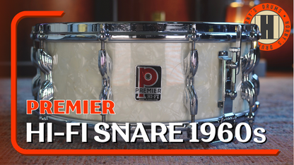 Premier Hi-Fi 14x5.5" Vintage Birch Snare Drum in White Marine Pearl - 1960