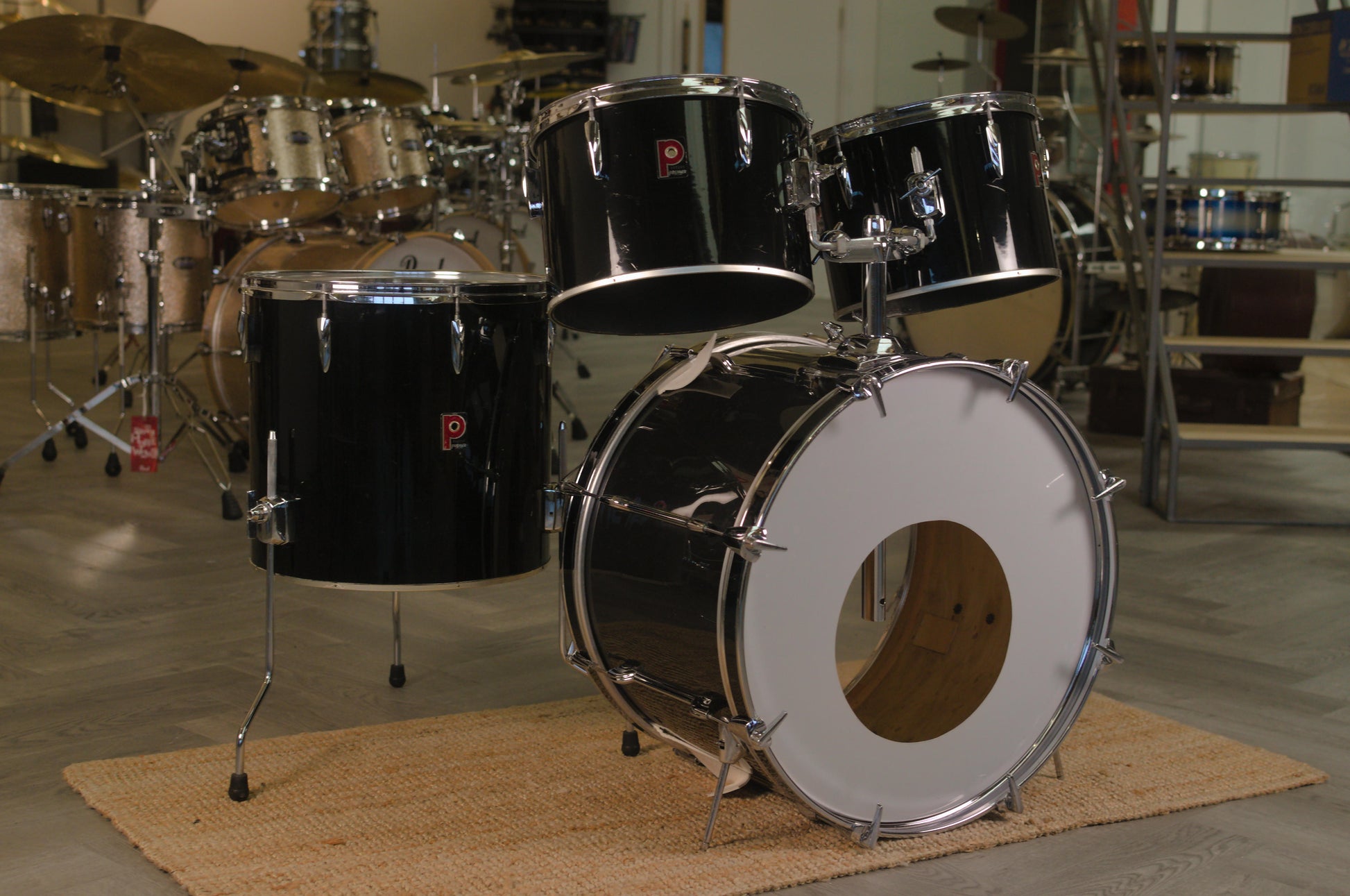 Premier APK Concert Tom Drum Kit in Liquid Black - 1990's