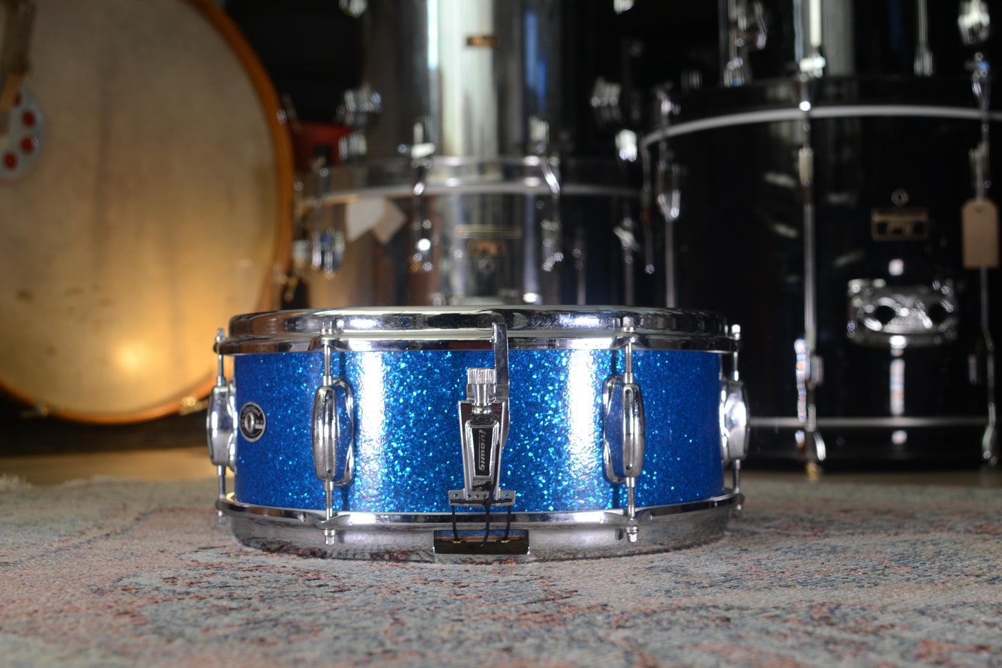 Slingerland Deluxe Student Model 14x5.5" Snare Drum in Sparkling Blue Pearl - 1973