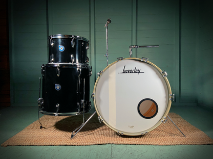 Beverley 'The Galaxy 21' 3-Piece Mahogany Drum Kit in Jet Black - 1969