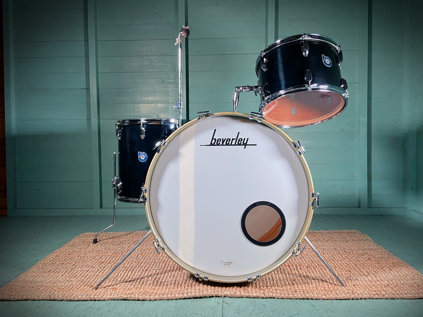 Beverley 'The Galaxy 21' 3-Piece Mahogany Drum Kit in Jet Black - 1969