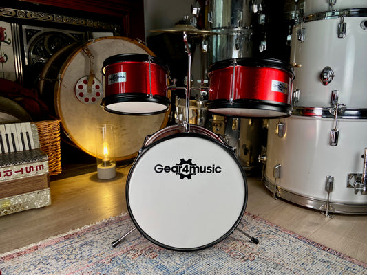 Childrens Drum Kit by Gear4music in Red Sparkle