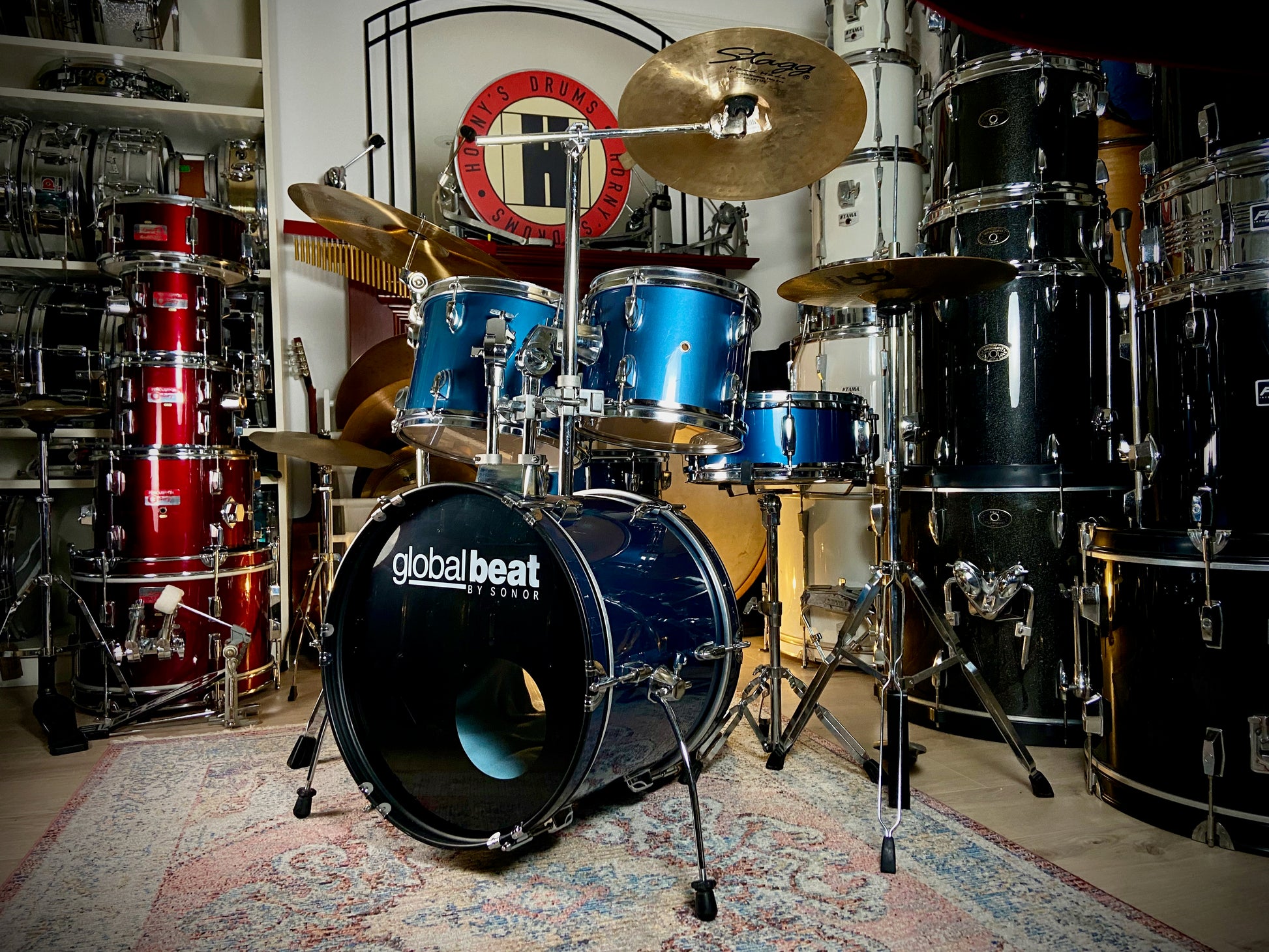 GlobalBeat Junior Drum Kit by Sonor in Blue - 18/10/12/14/12SD