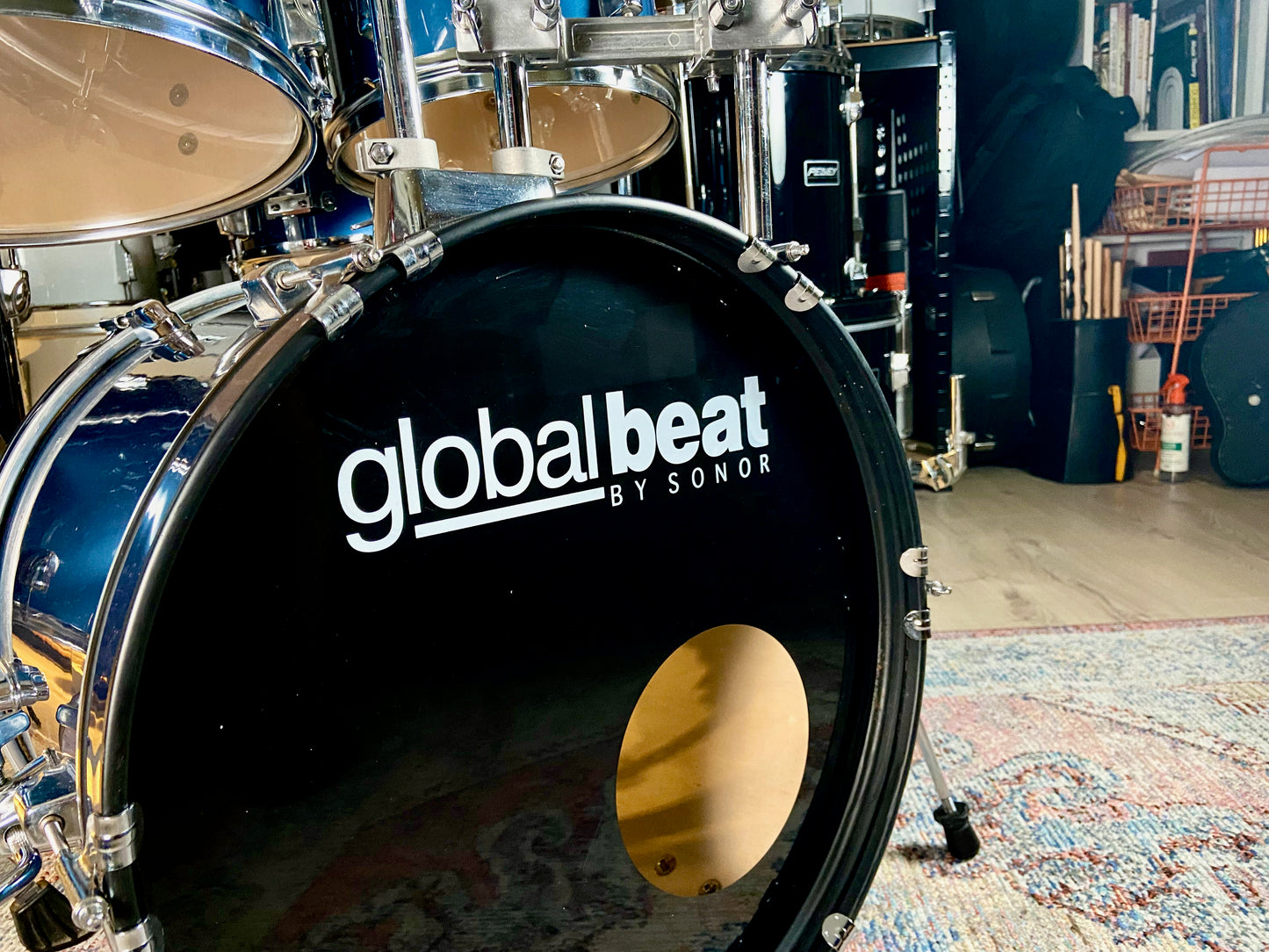 GlobalBeat Junior Drum Kit by Sonor in Blue - 18/10/12/14/12SD