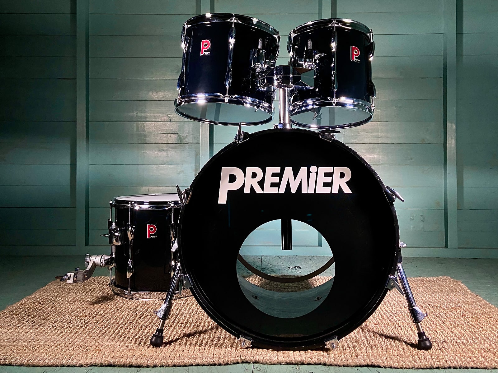 Premier APK Drum Kit in Fusion Sizes in Liquid Black - 1990's