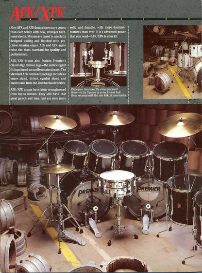 Premier APK Drum Kit in Fusion Sizes, Liquid Black - 1990's