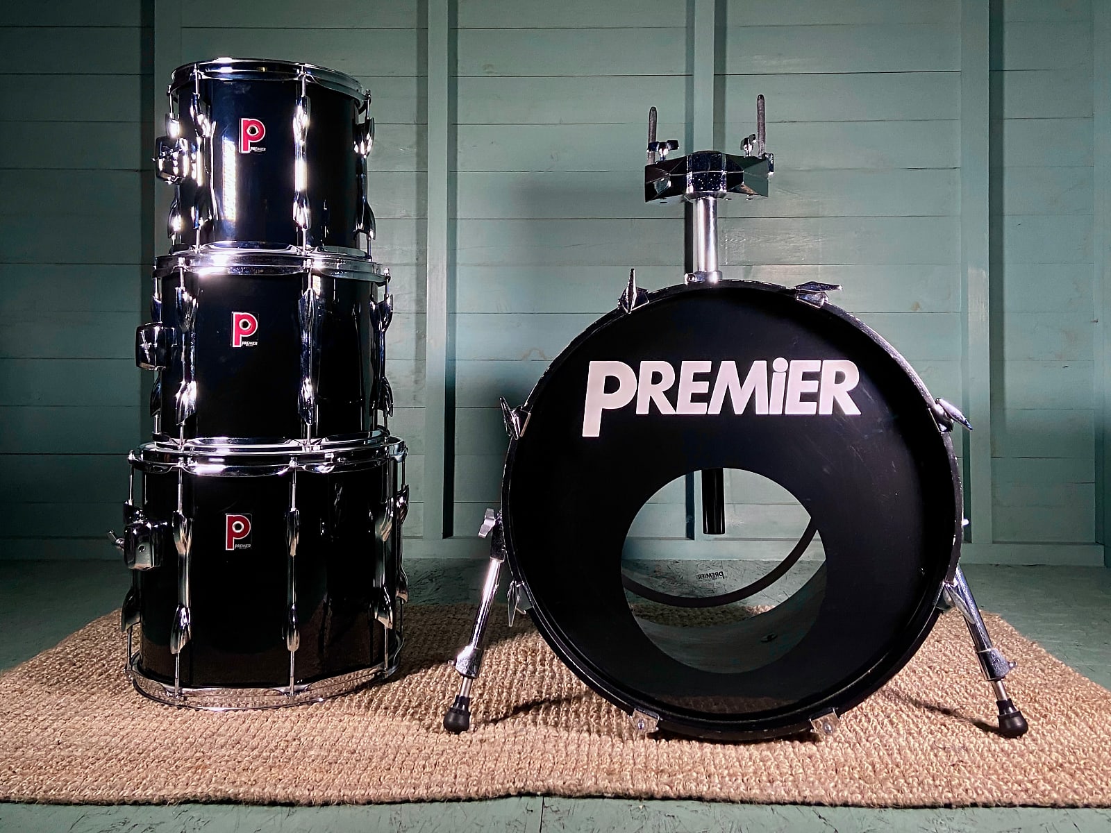 Premier APK Drum Kit in Fusion Sizes, Liquid Black - 1990's