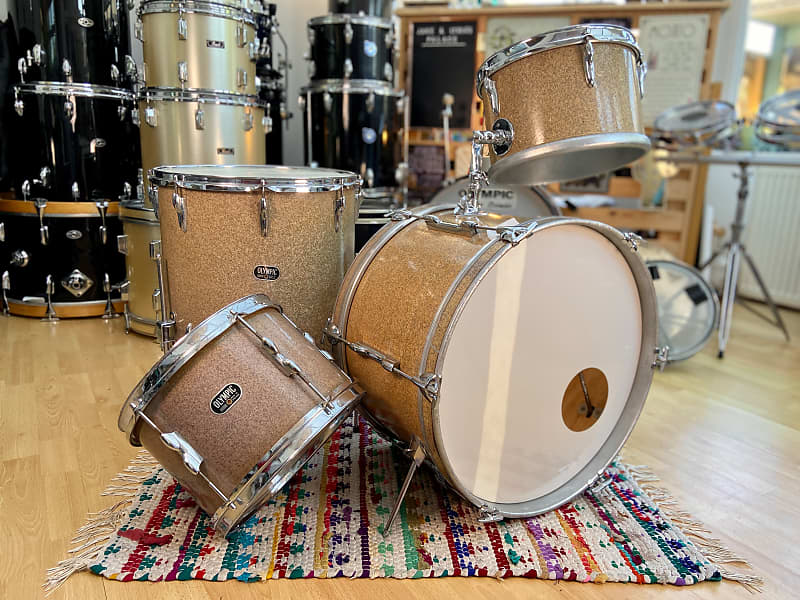Premier Olympic '65' Drum Kit in 'Sparkling -Blue' (Gold) Finish - Late 1960's