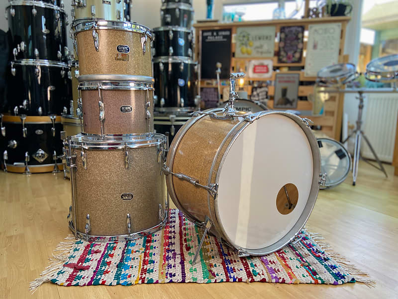 Premier Olympic '65' Drum Kit in 'Sparkling -Blue' (Gold) Finish - Late 1960's