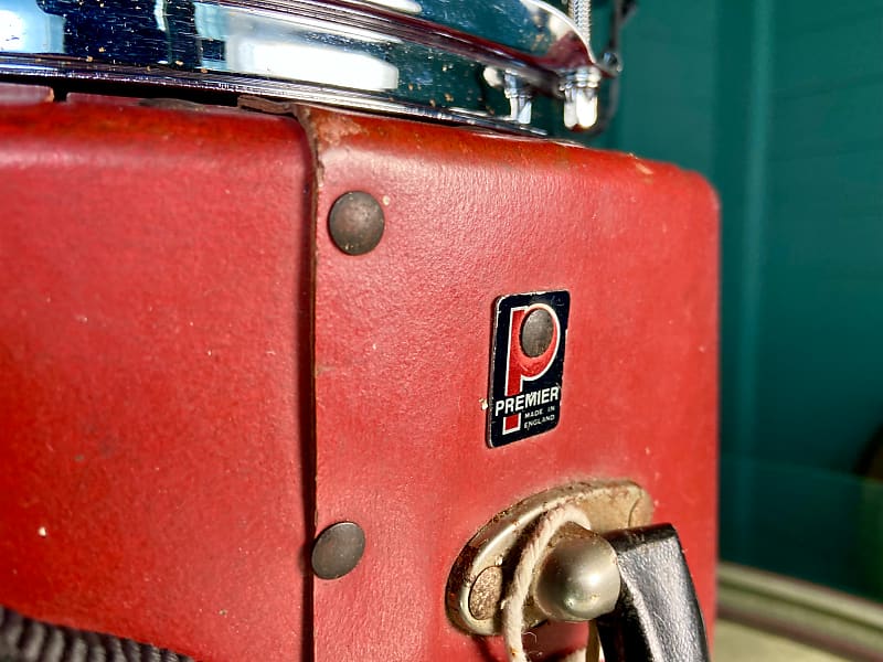 Premier '1005' 14x5" Steel Snare Drum Including Original Red Hard Case - 1980's