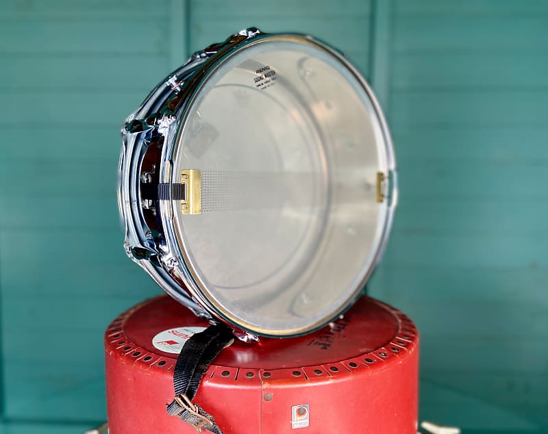 Premier '1005' 14x5" Steel Snare Drum Including Original Red Hard Case - 1980's