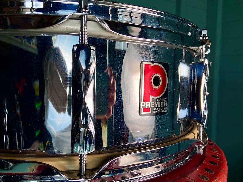 Premier '1005' 14x5" Steel Snare Drum Including Original Red Hard Case - 1980's