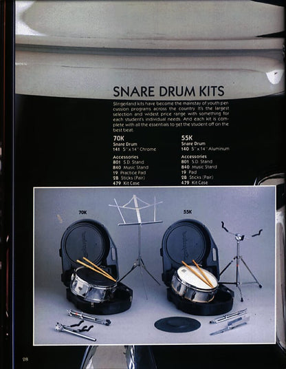 Slingerland '70K Scholastic' Snare Drum Set with '141' Festival Model 14x5" Snare Drum - 1979