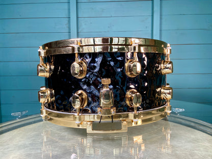 Black Panther 14x6.5” Hammered Brass Snare Drum with 24K Gold Hardware - BPBR465H