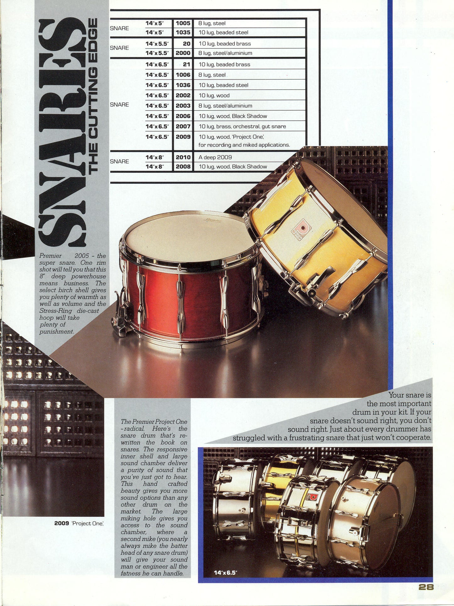 Premier '1036' 14x6.5" Vintage Steel Snare Drum  - 1985